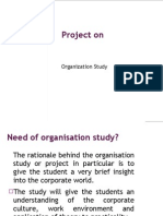Project On: Organization Study