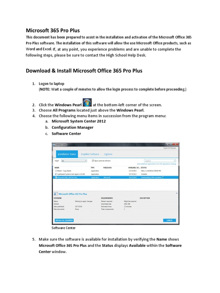 MS Office 365 Installation and Activation | PDF | Microsoft Office