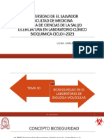 Tema 10. Bioseguridad en El Laboratorio de Biologia Molecular.