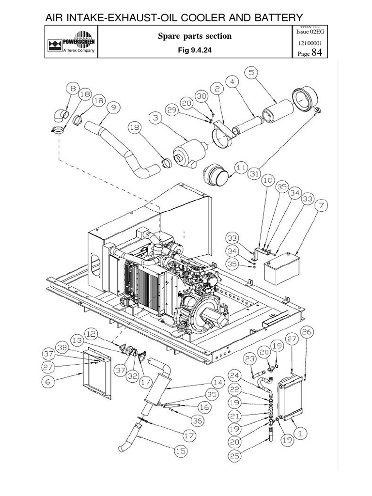 Air IntakeExhaustOil Cooler and Battery Spare Parts Section PDF