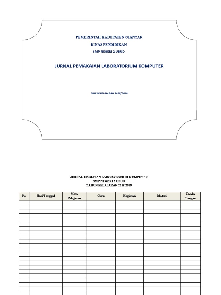 Jurnal Kegiatan Laboratorium Komputer | PDF