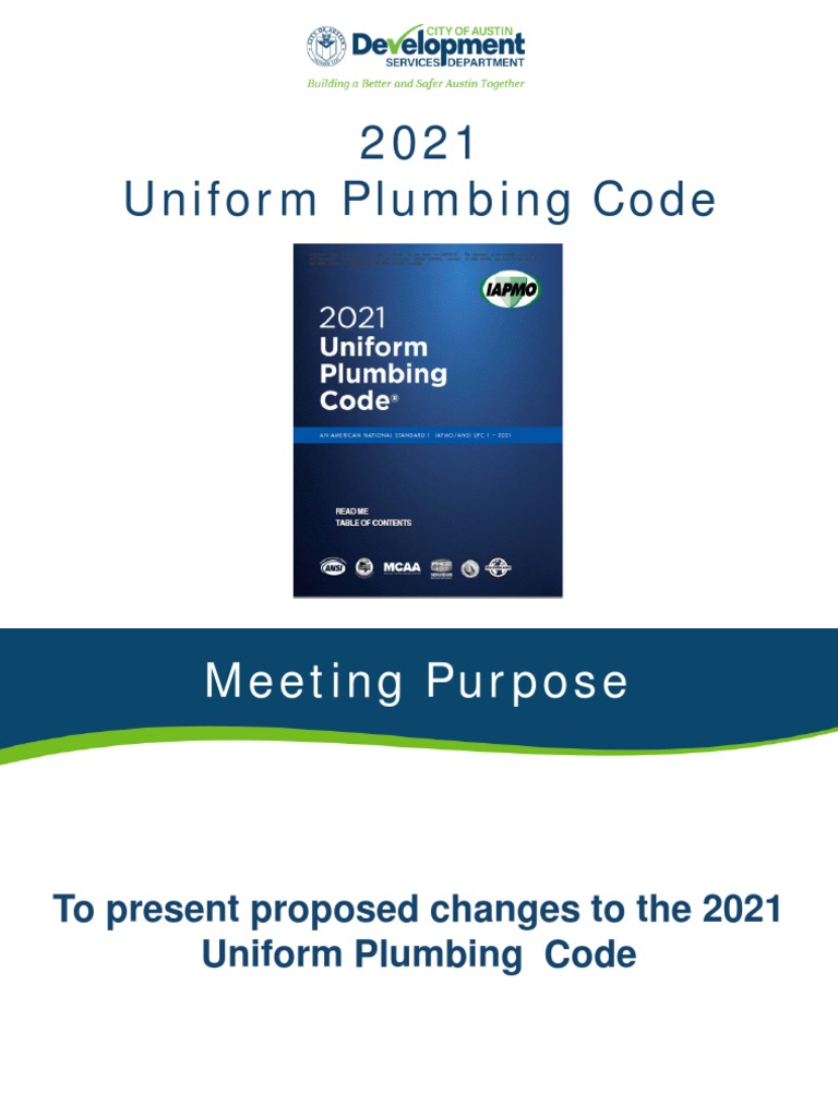 2021 Uniform Plumbing Code Amendments | PDF | Plumbing