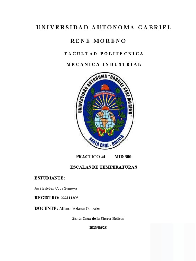 Caratula Universidad Autonoma Gabriel Rene Moreno | PDF