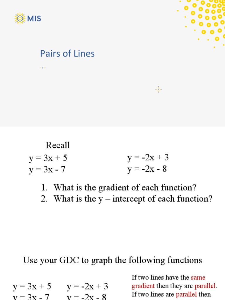 Analyzing Line Gradients and Intercepts | PDF