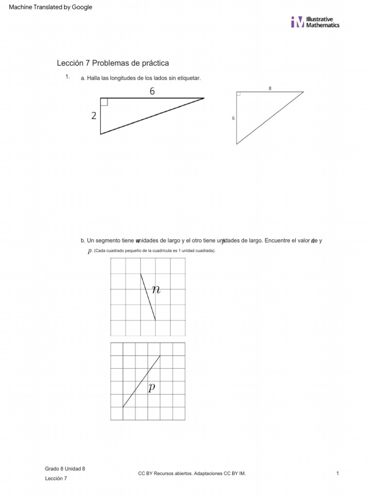 Grade8 8 7 Lesson Curated Practice Problem Set | PDF | Matemáticas