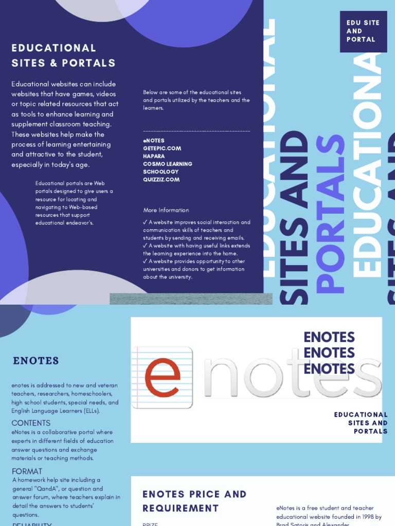 Educational Sites and Portals PDF Educational Technology Teachers