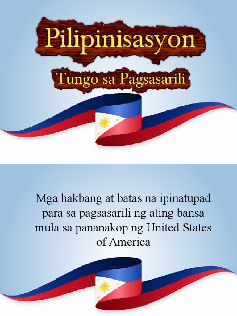 Kayamanan Pilipinisasyon Tungo Sa Pagsasarili PDF