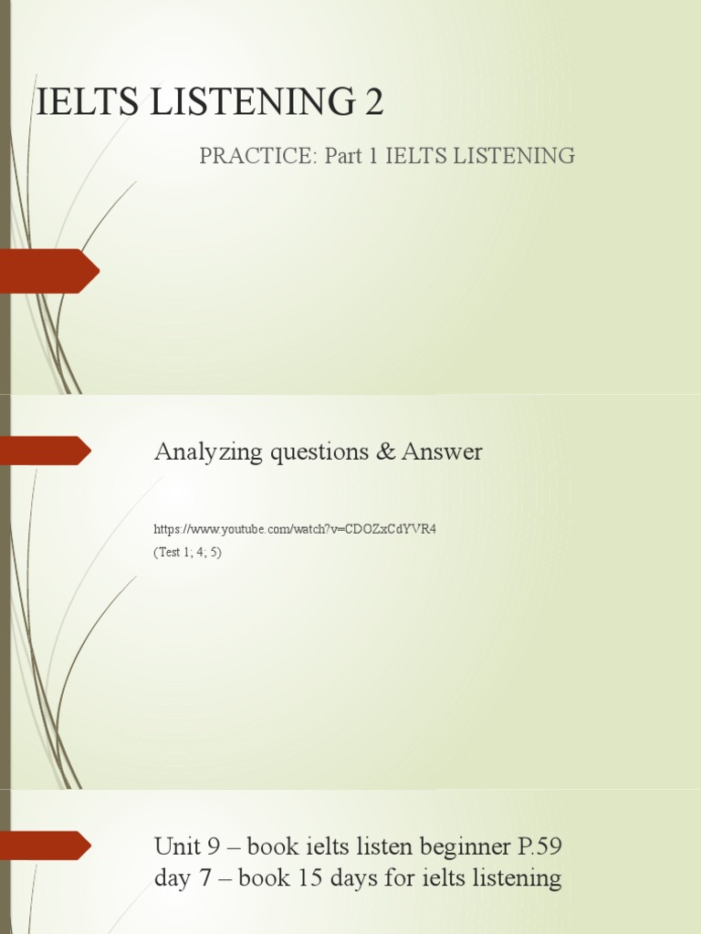 Ielts Listening Practice Tests Guide Pdf Science Mathematics