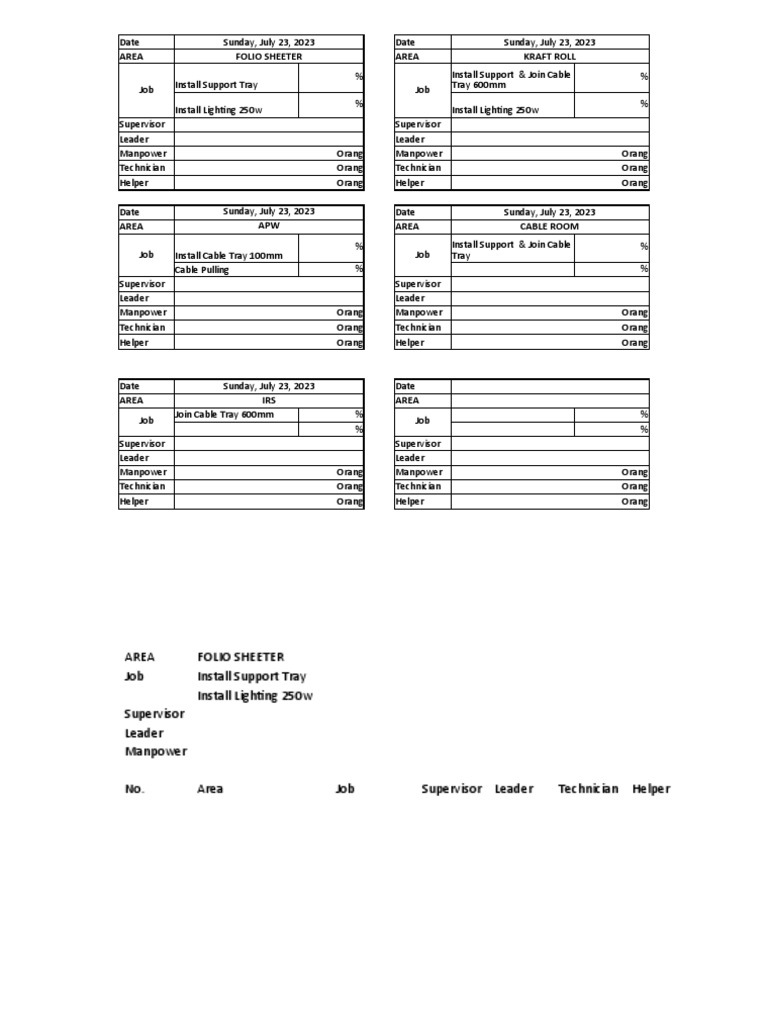 Daily work report pdf