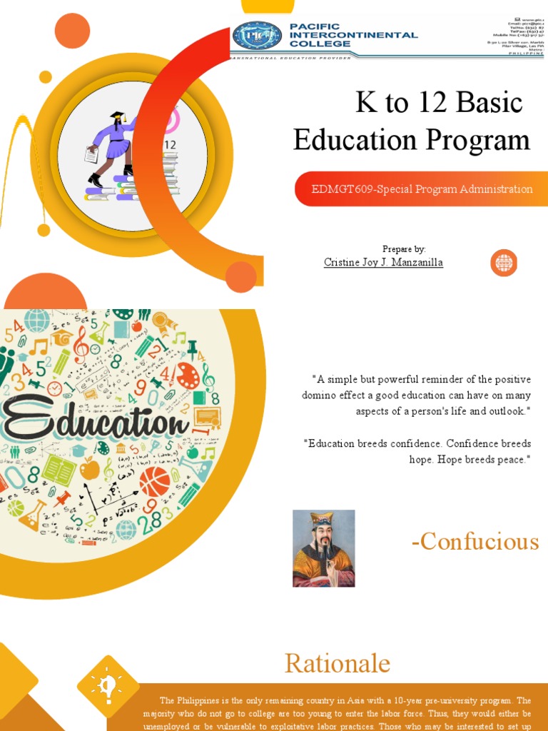 K to 12 Basic Education Program Overview | PDF | Curriculum ...