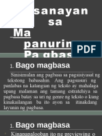 Kasanayan Sa Pagbasa