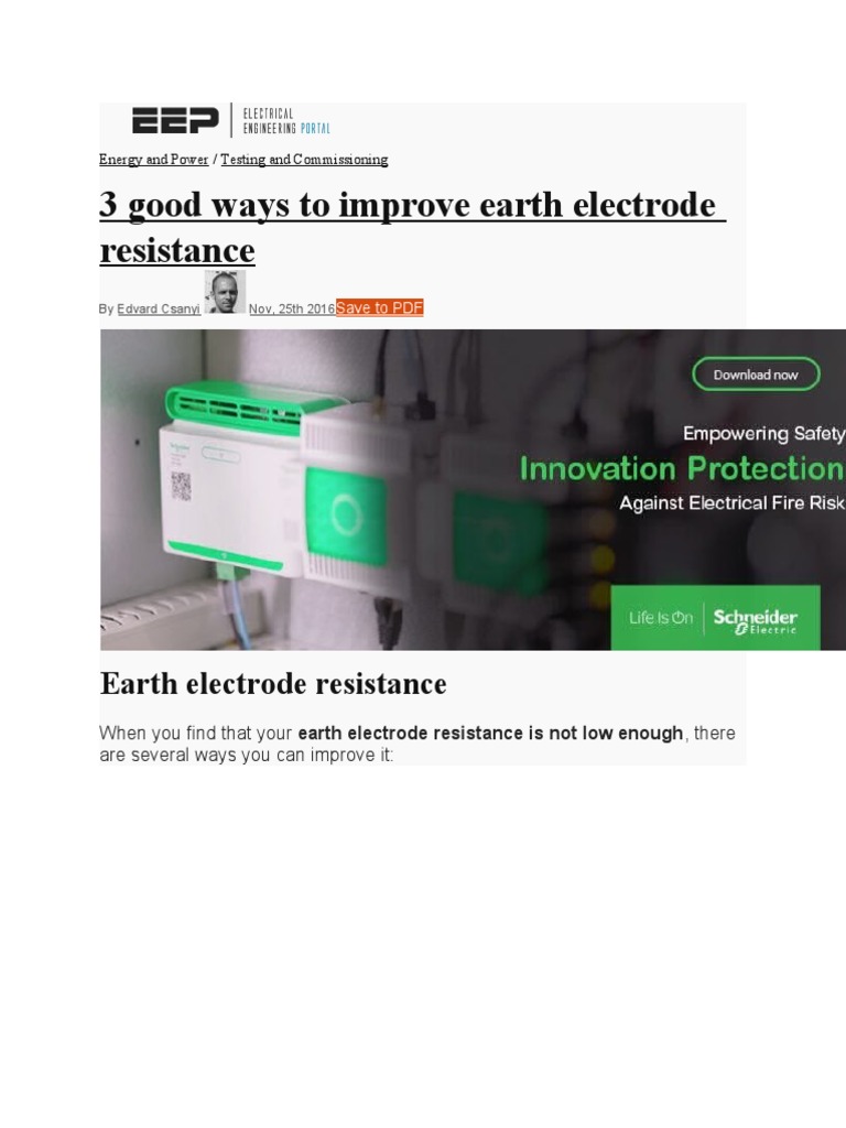 Earth Electrode Resistance | PDF | Soil | Electrical Resistance And ...