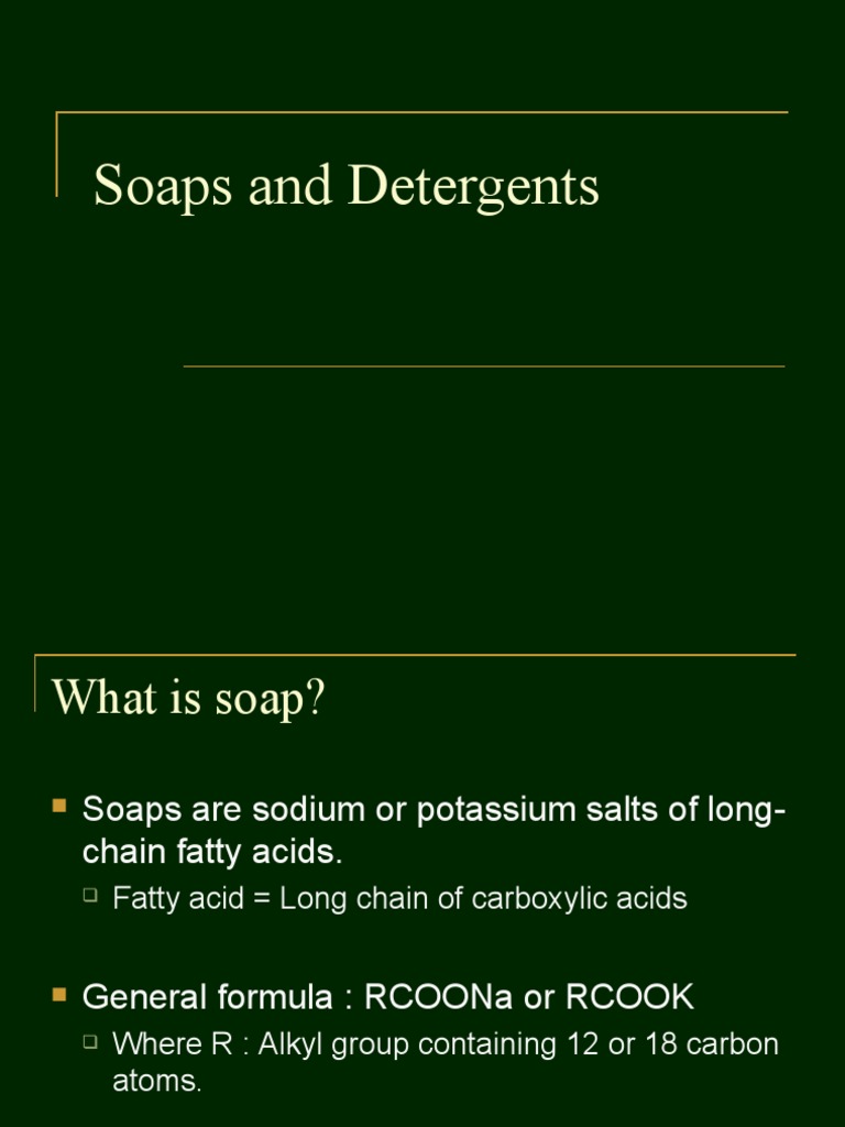 Soaps and Detergents PDF Soap Detergent
