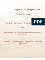 Applications of NMR Mud Logging Technology in China