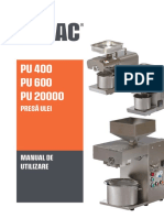 Manual de Utilizare O'MAC PU 400 PU 600 PU 20000