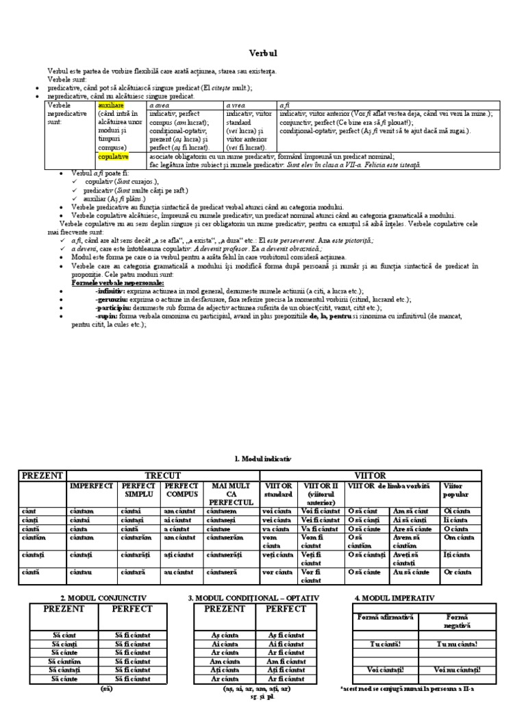 Verbul | PDF