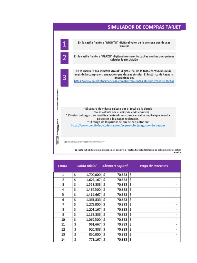 Simulador Tarjeta Credito Bancolombia