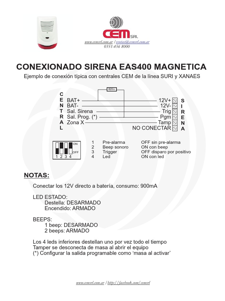 Sirena EAS 400 Magnetica IP 11 | PDF