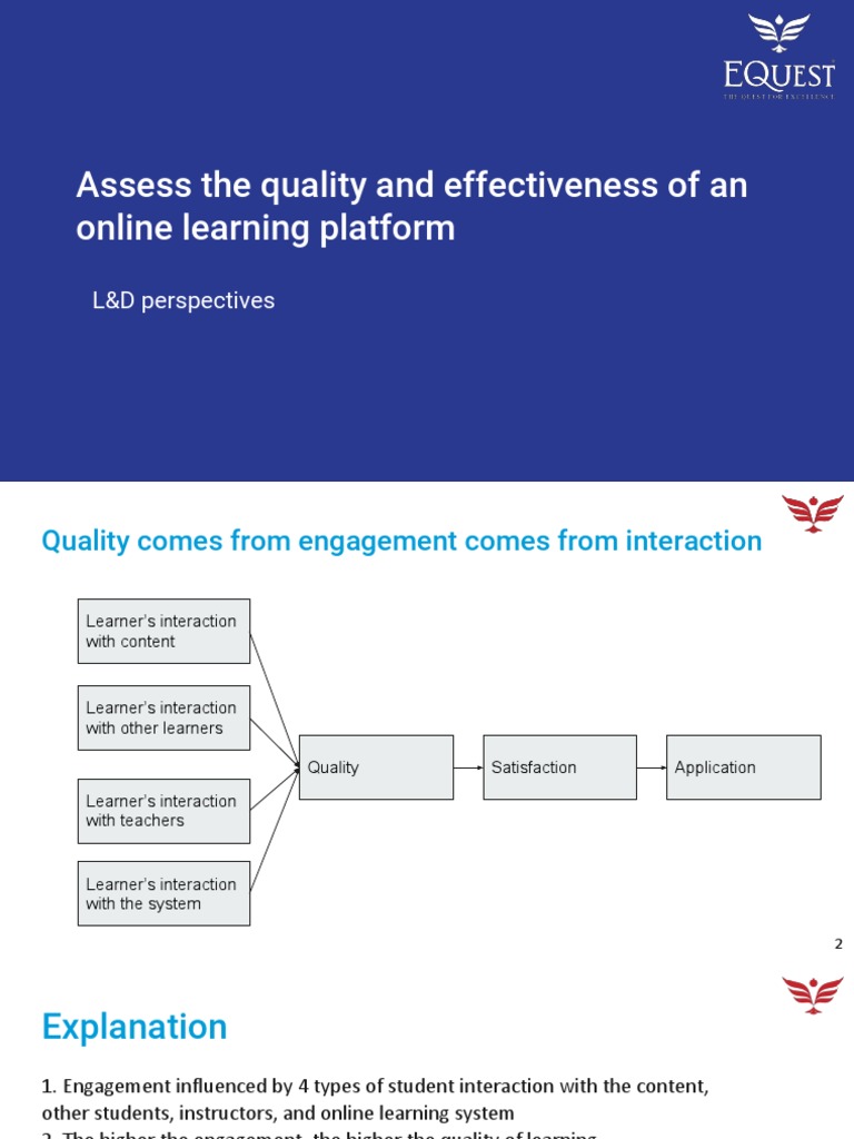 Assess The Quality and Effectiveness of An Online Learning Platform | PDF