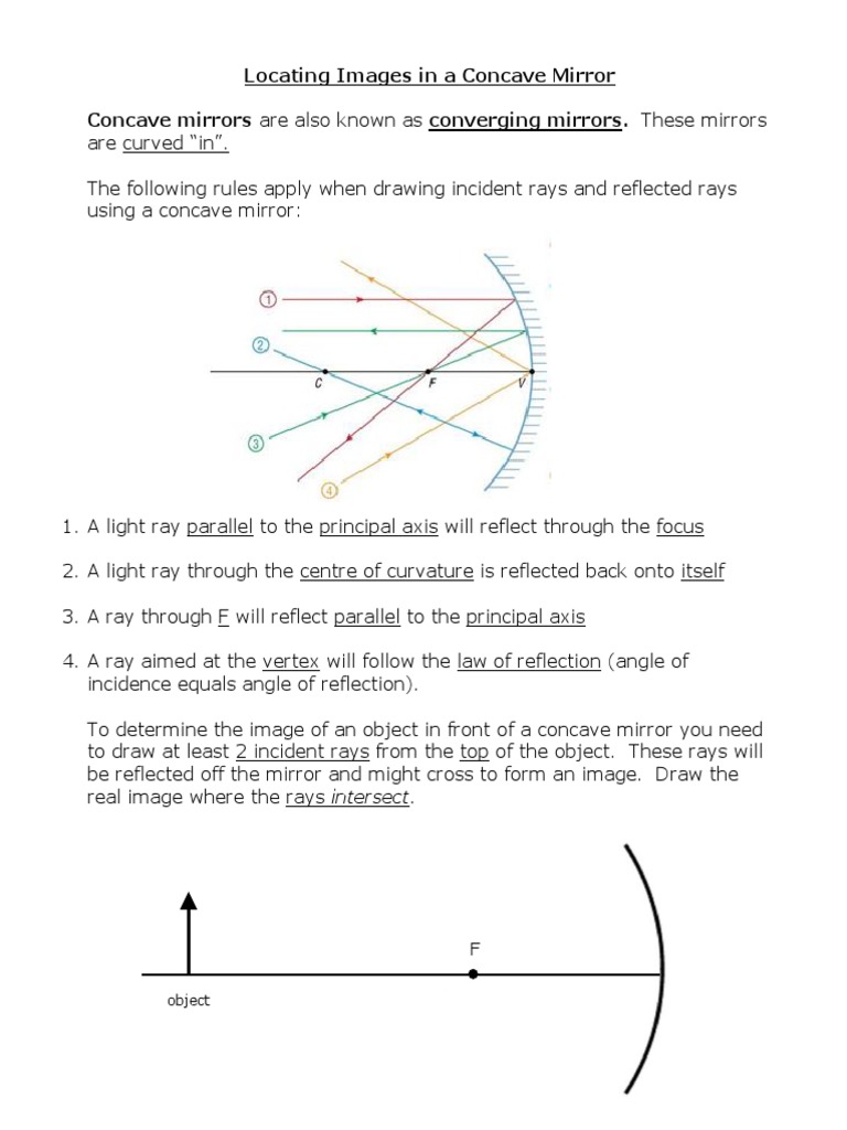 11.9 Images in Curved Mirrors Diagrams Answers PDF Mirror Optics