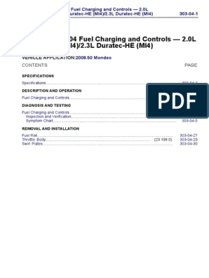 SECTION 303-04 Fuel Charging and Controls - 2.0L Duratec-HE (MI4