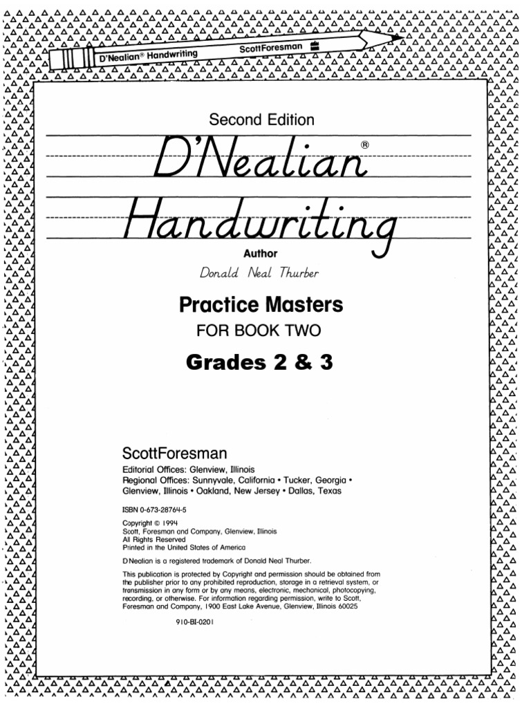 D'Nealian Handwriting Practice Book PDF