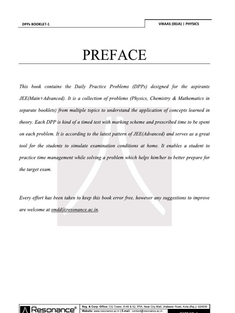 DPP Module-1 - DPP No. 1 To 21 | PDF