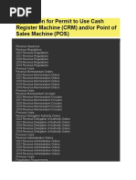 Application For Permit To Use Cash Register Machine