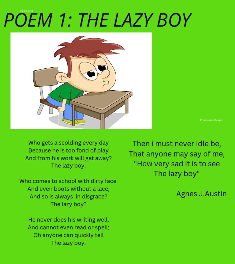 Poem 1 The Lazy Boy PDF