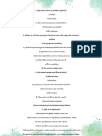 1. ¿Qué quiere decir la palabra génesis a) Sabio. b) Principio. 2. ¿Por cuánto tiempo ha existido Dios a) El siempre ha existido. b) No sabemos. 3. ¿Quién es el Único que puede decirnos acerca del origen del univers