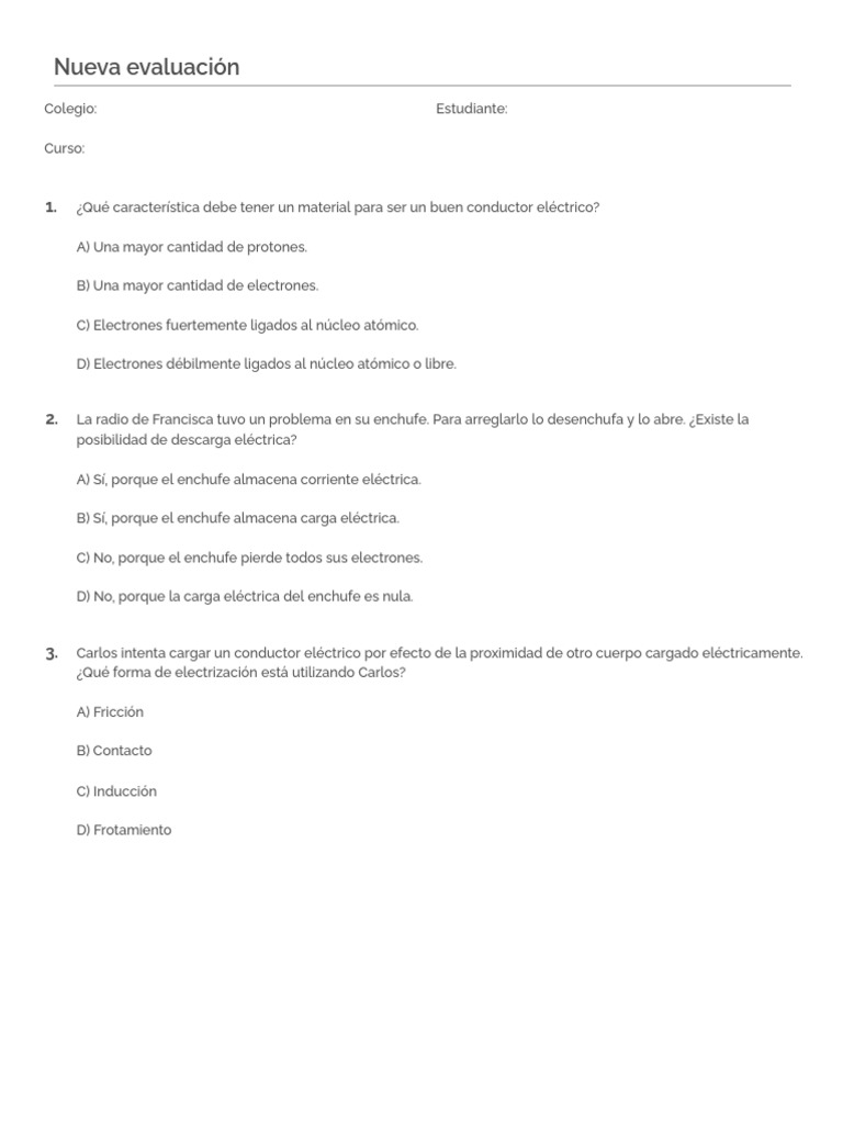 Prueba Anays Ciencia PDF Electricidad Imán