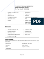 PREP-Final Examinations Syllabus