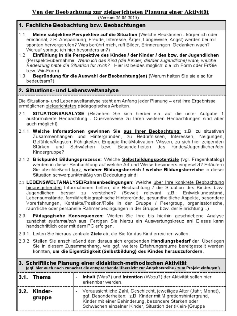2015-06-26 # Aufbau Situationsanalyse & Planung Einer Aktivität | PDF