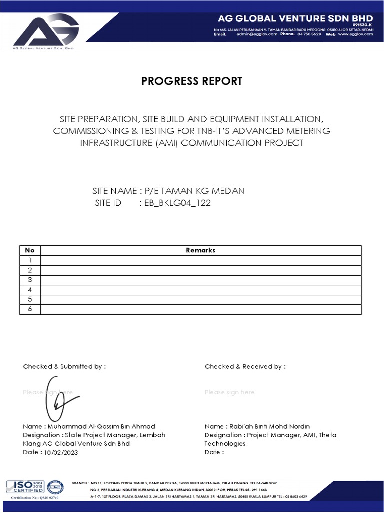 Completion Report (Maxis Pero Rawang) | PDF