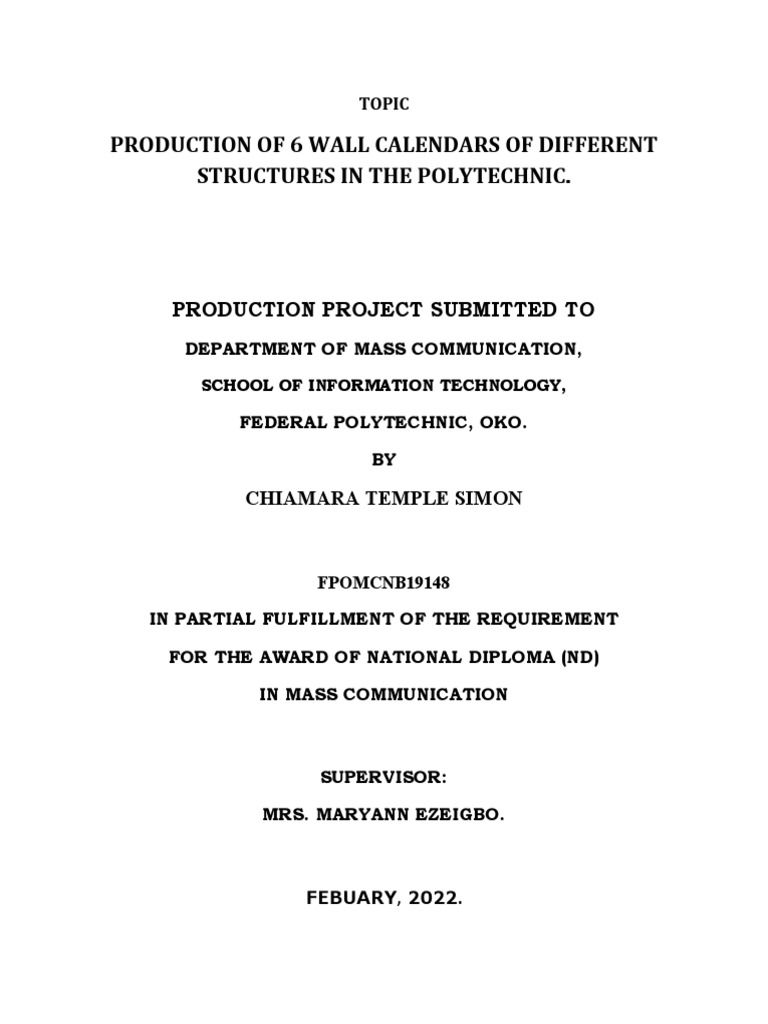 Calender Project | PDF