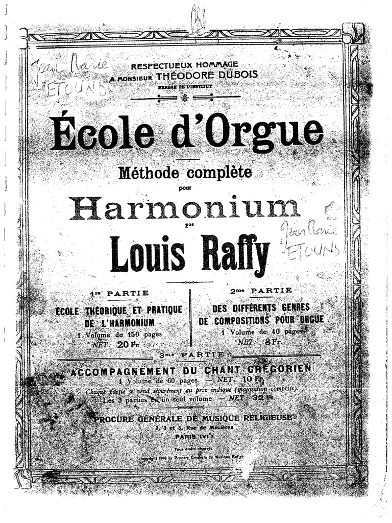 Ecole D'orgue Louis Raffy Méthode Complète | PDF