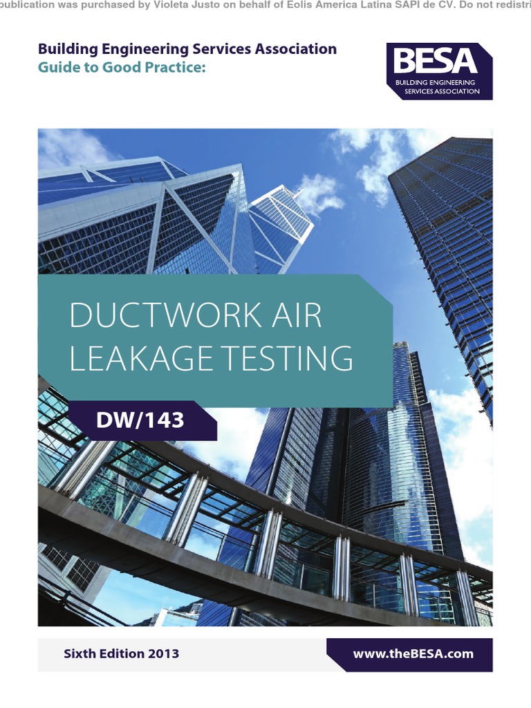 Guide To Good Practice Â " Ductwork Air Leakage Testing PDF