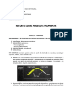 Resumo de Ausculta Pulmonar