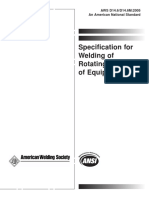 Specification For Welding of Rotating Elements of Equipment: AWS D14.6/D14.6M:2005 An American National Standard