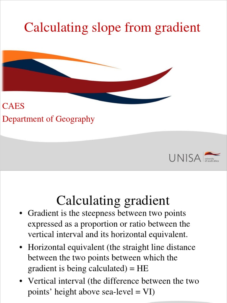 Calculating Slope From Gradient: Caes Department of Geography | PDF