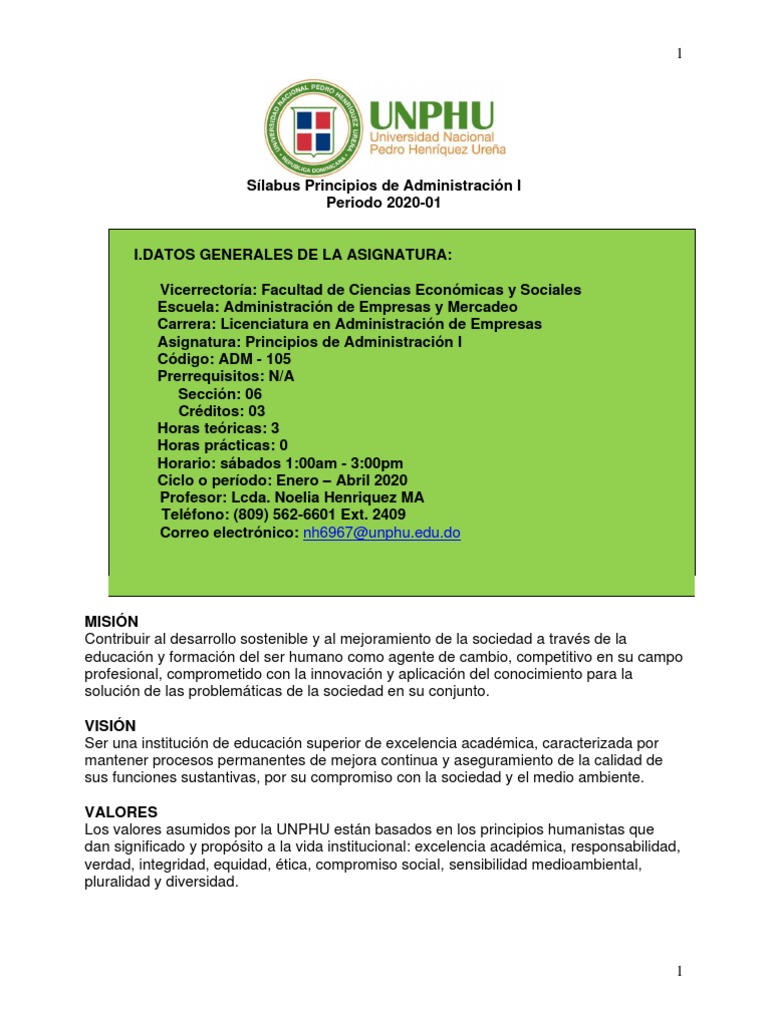 Unphu | PDF | Planificación | Liderazgo