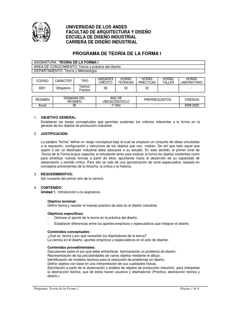 6001 Teoria de La Forma I | PDF