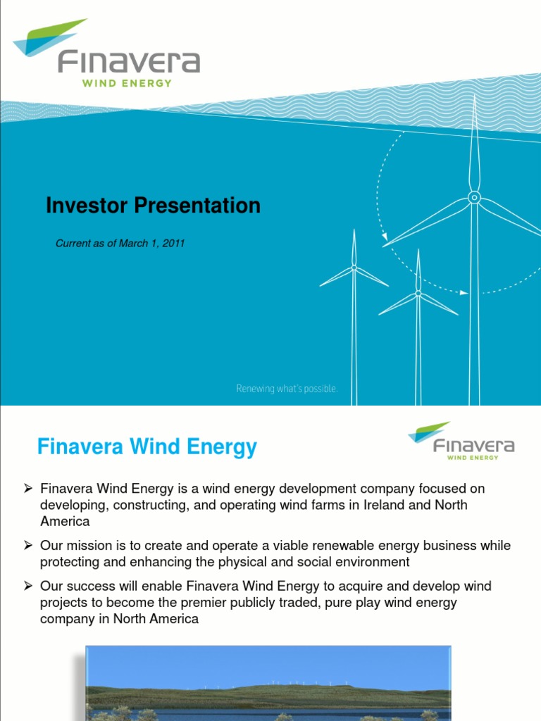 Finavera wind energy investor deck 2011 web version 1 pdf