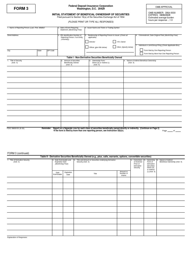 Form 3 | PDF