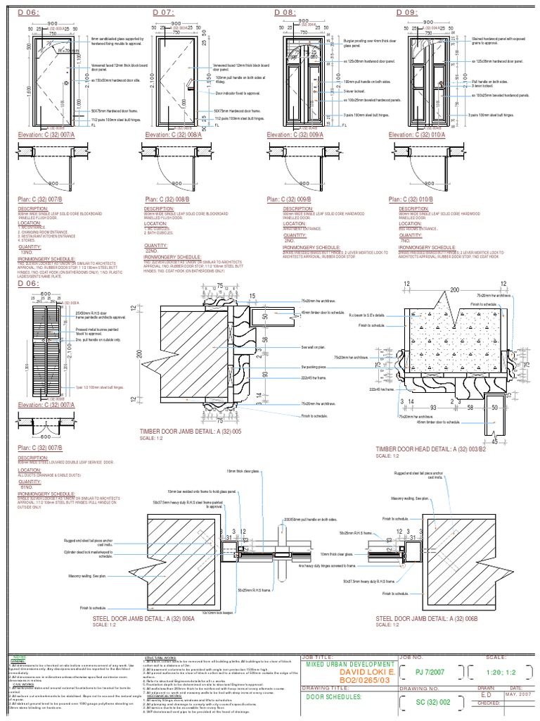 Door Schedule and Specifications Details | PDF | Door | Building ...