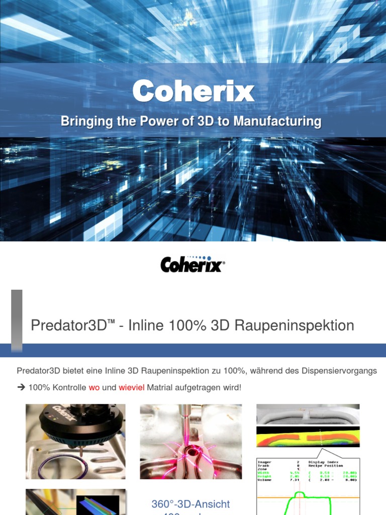 Coherix Predator3D Intro (DE) - Handout | PDF