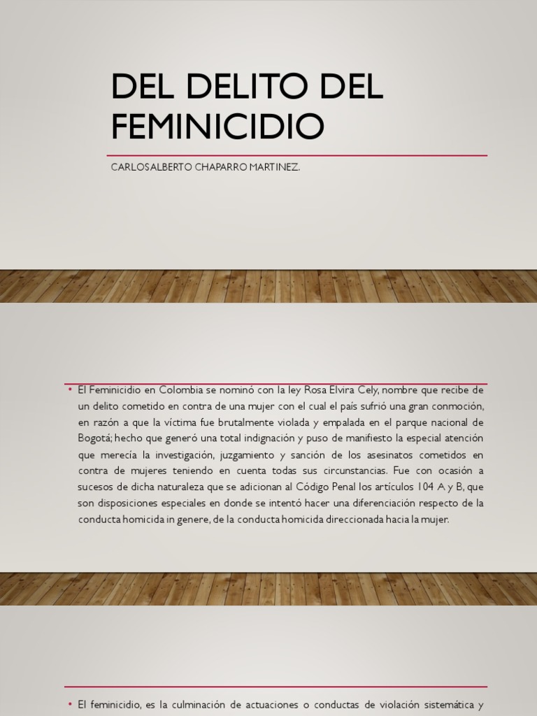 Feminicidio en Colombia: Ley y Contexto | PDF | Novela negra, policíaca ...