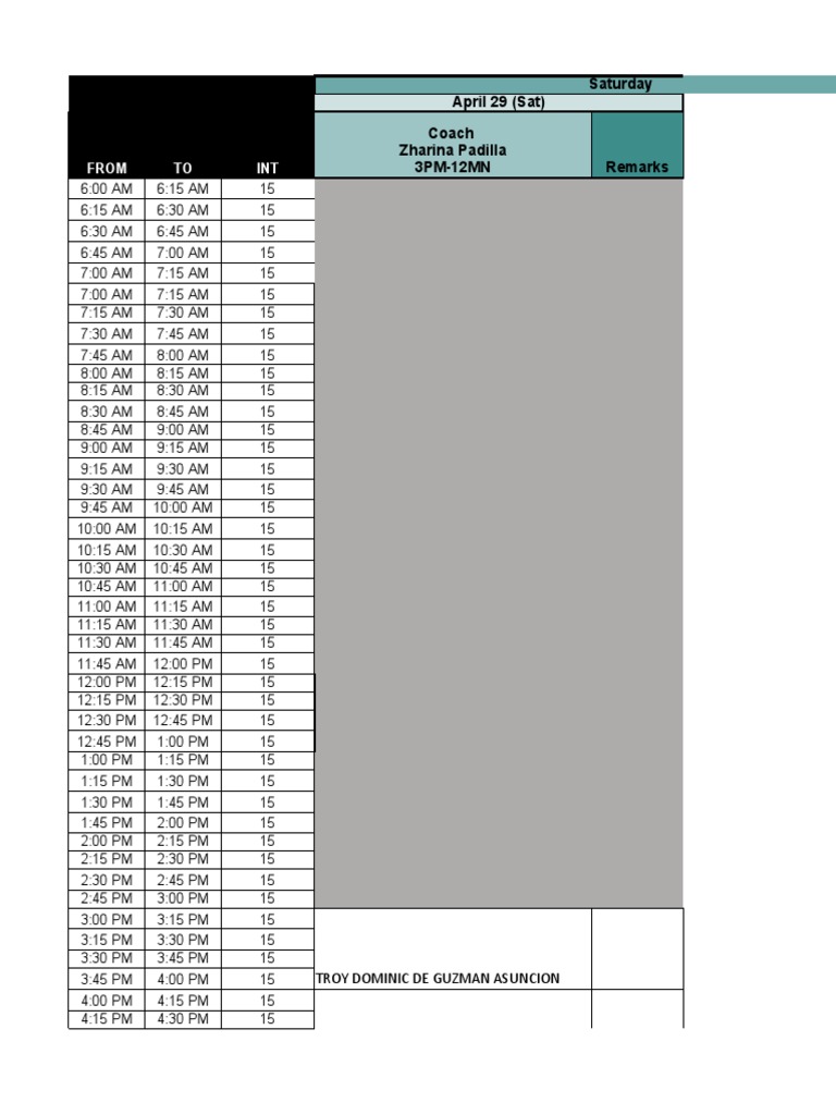 Weekly Schedule and Task Assignments | PDF
