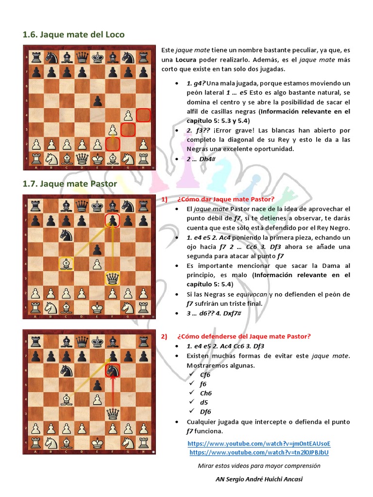 1.6-1.7. Jaque mate del Loco y Jaque mate Pastor | PDF