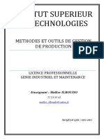 Cours Méhodes Et Outils de Gestion de Production